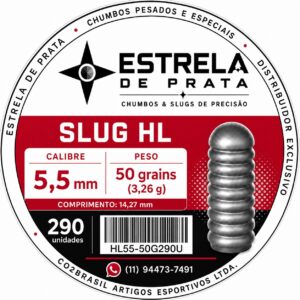 Chumbo Estrela de Prata HL 5,5mm 50 grains 3,26 gramas 14,27mm – 290 unidades