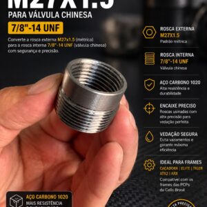 Bucha Adaptadora para Válvula Chinesa 7/8”-14 UNF | PCP CO2Brasil