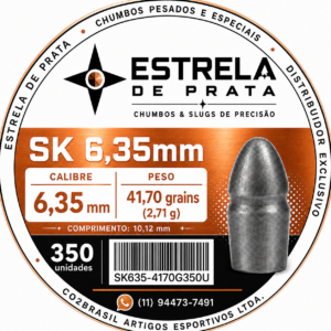 Chumbo Estrela de Prata SK 6,35mm 41,70 grains 2,71 gramas 10,12mm – 350 unidades