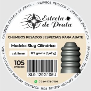 Chumbo Estrela de Prata 9mm Cilindrico