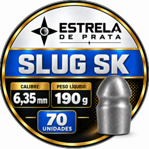 Chumbo Estrela de Prata SK 70 unidades – lata com rótulo, calibre 6,35 mm