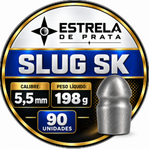 Chumbo Estrela de Prata SK 90 unidades – lata com rótulo, calibre 5,5 mm